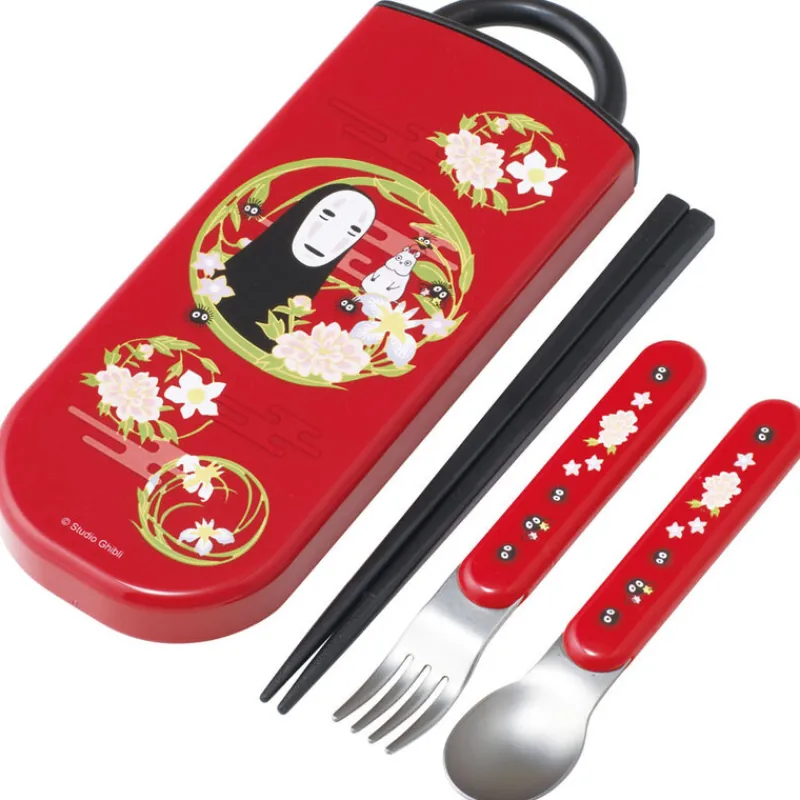 Maison Ghibli Dark red Set Chopsticks Spoon Fork No Face - Spirited Away | Kitchenware