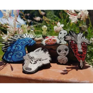 Maison Ghibli Embroidered Jewel Brooch Night Walker - Princess Mononoke | Pins
