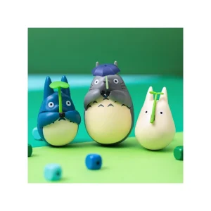 Maison Ghibli Round Bottomed Figurine Middle Totoro with leaf - My Neighbor Totoro | Toys