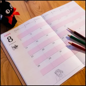 Maison Ghibli 2023 Schedule Book By the fire - Kiki's Delivery Service | Schedule Diaries And Calendars