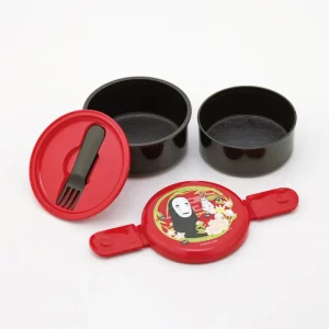 Maison Ghibli Two Layers Round Shape Lunch Box No Face dark red - Spirited Away | Kitchenware