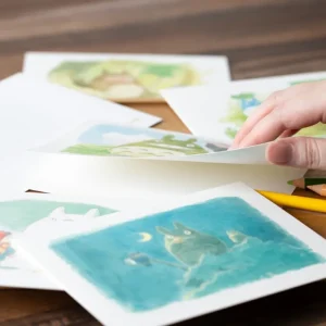 Maison Ghibli Watercolour Greeting cards 24 x 15,8 cm Winter - My Neighbor Totoro | Postcards And Letter Papers