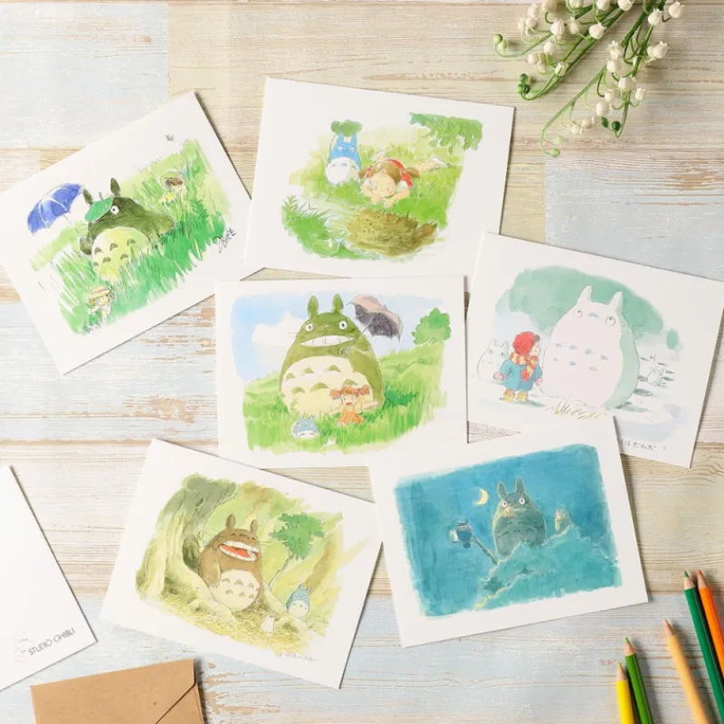 Maison Ghibli Watercolour Greeting cards 24 x 15,8 cm Winter - My Neighbor Totoro | Postcards And Letter Papers