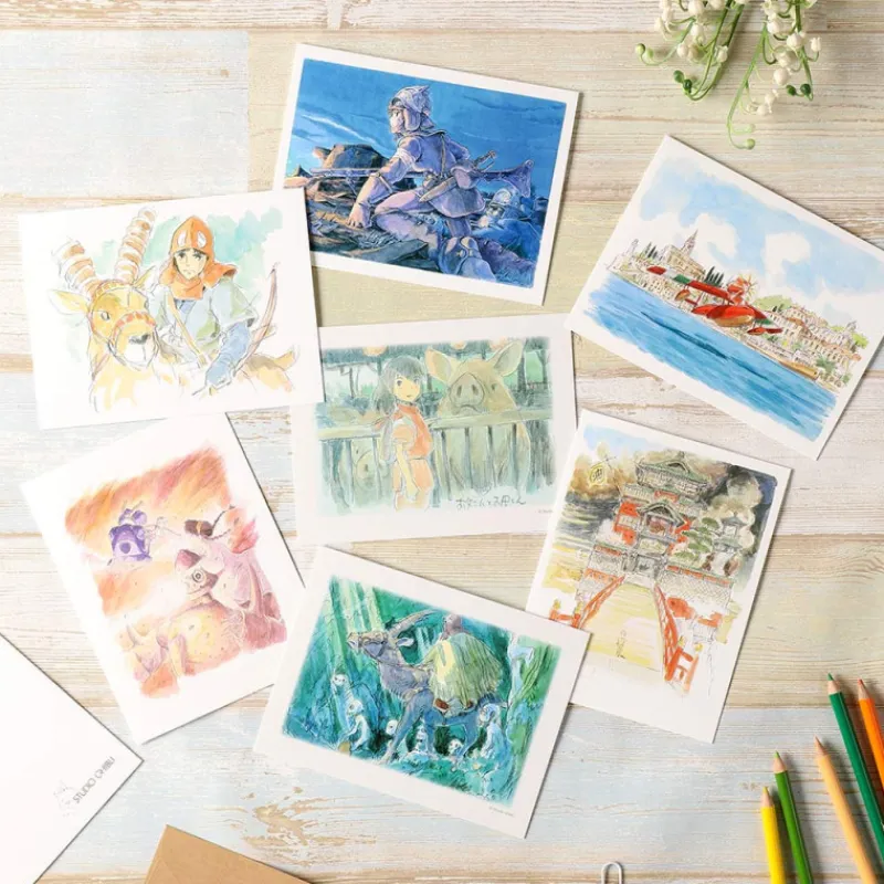 Maison Ghibli Watercolour Greeting cards 24 x 15,8 cm Winter - My Neighbor Totoro | Postcards And Letter Papers